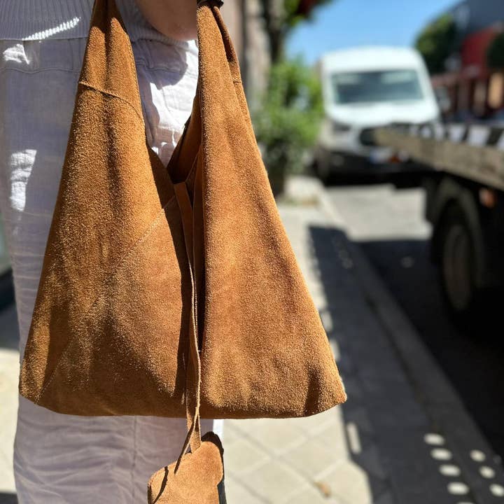 Chenson & Gorett - Wholesale Shoulder Bag - Women's - Women's Suede Leather Shoulder Bag with Purse