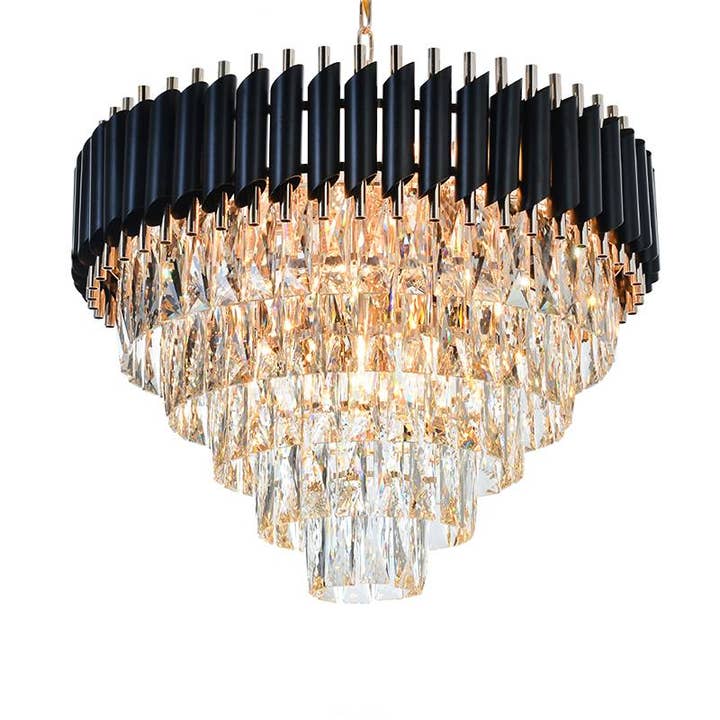 Ledsone - Wholesale Chandelier/Hanging Light - Black and Gold Hanging Crystal Chandeliers Light Fixture ~480313