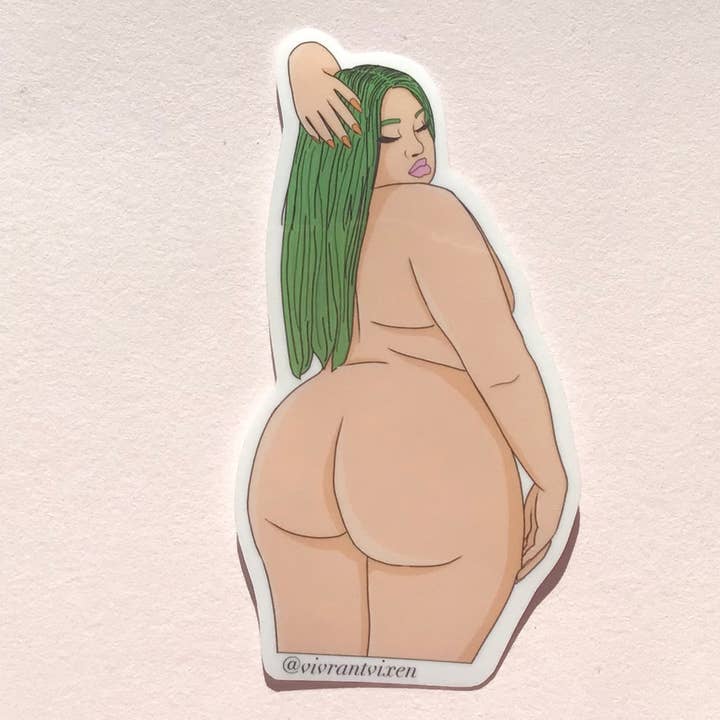 Plus Size Adult Die Cut Vinyl Sticker, Sex Positive Art for wholesale by Vivrant Vixen