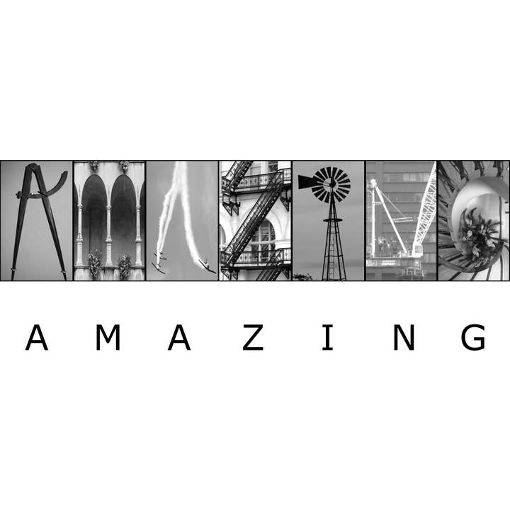 FANTASTISK lykønskningskort med alfabetfotografering for engroshandel hos PhotoWord Art