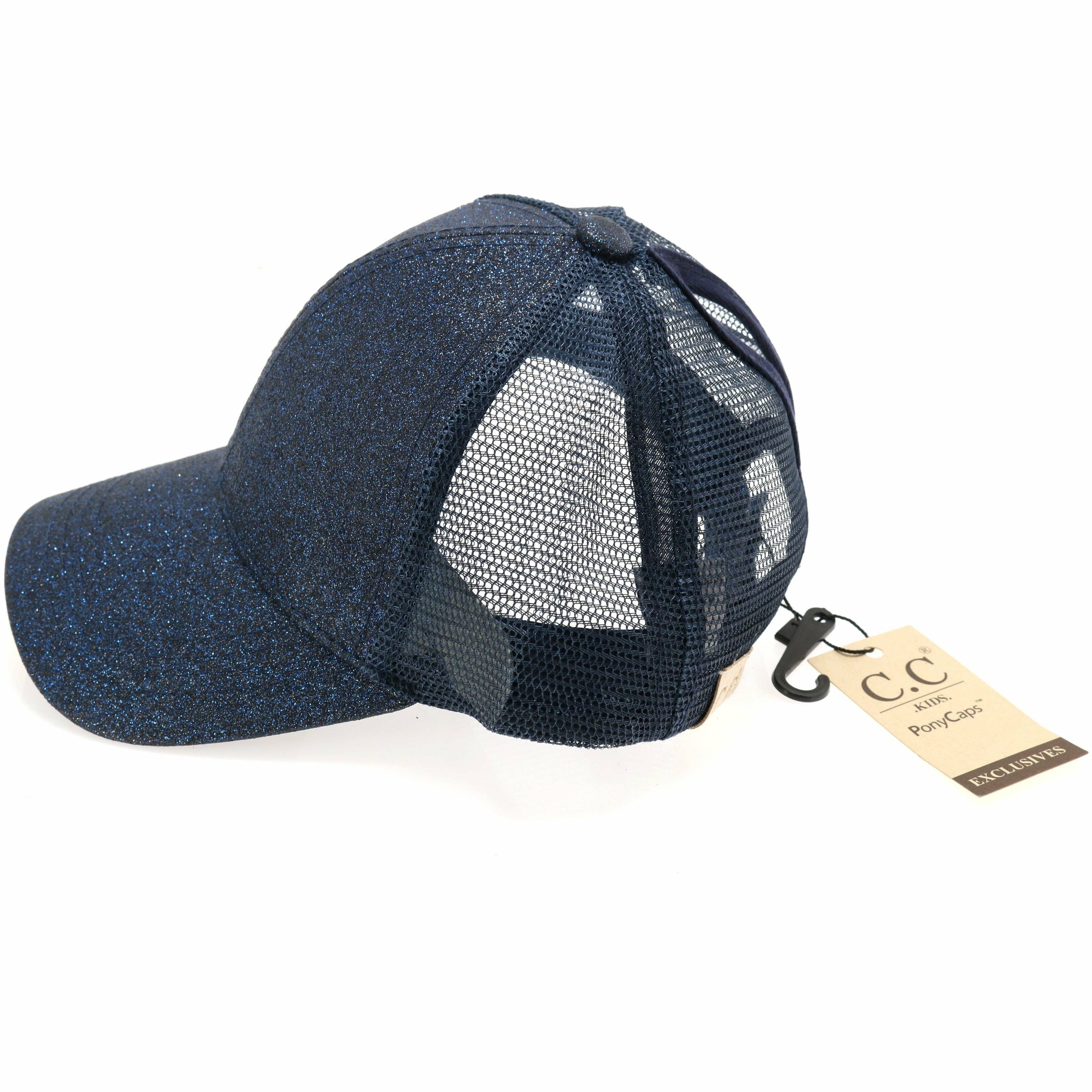 C.C Beanie - Vendita all'ingrosso Cappellino da baseball - Bambini - Berretto da baseball CC a coda di cavallo glitterata per bambini1