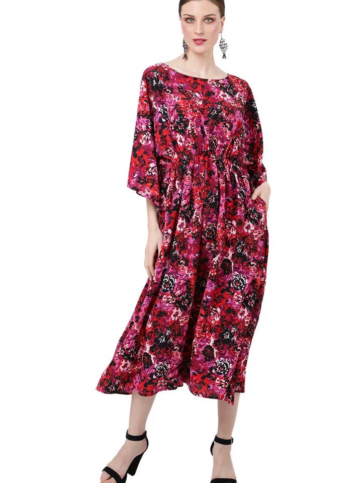 Kaftans Midi Femininos Vestido Caftan de Verão Floral S-3XL por atacado de Miss Lavish London