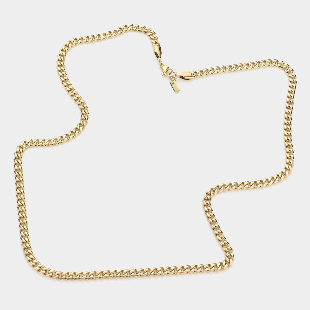 Sensibling Corp. – wholesale Link & chain necklace – 6 Diamond Cut Stainless Steel 20 Inch 4mm Cuban Metal Chain Necklace1