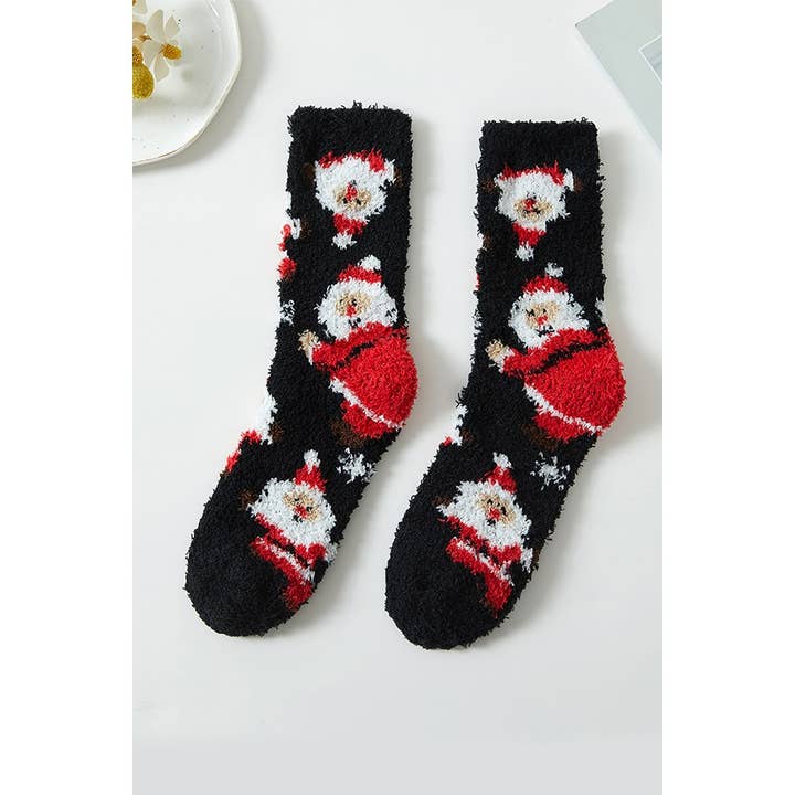 MIX COLOR Plush Cozy Christmas Theme Socks for wholesale on Faire