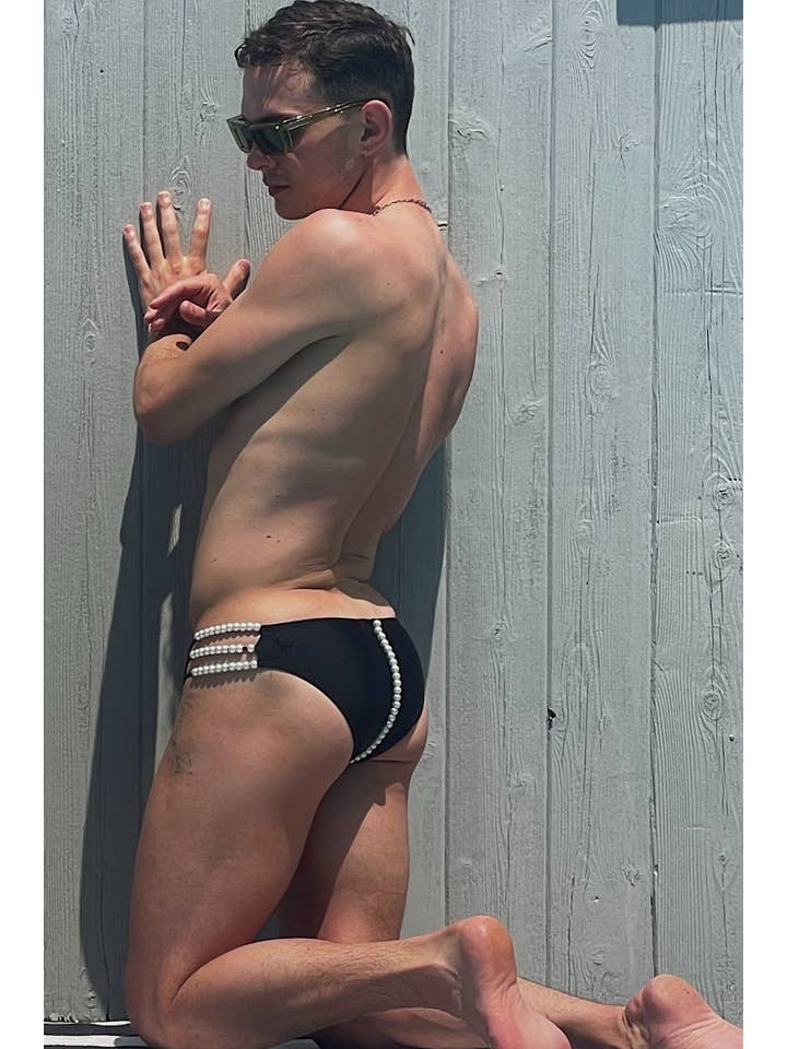 Black Pearl Swim Brief for wholesale on Faire