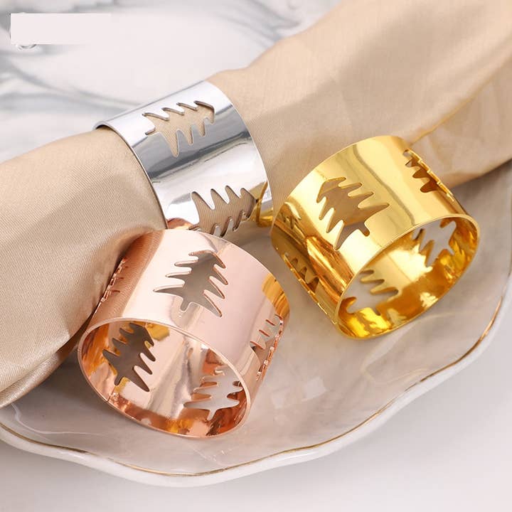 Napkin Ring - Christmas Tree - Silver or Gold for wholesale by Sostraw & SmartThings