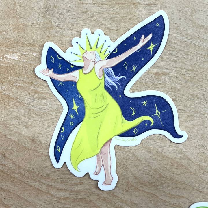 Autocollant Tarot Moth, fée céleste, par Gray Day Studio pour la vente par Gray Day Studio