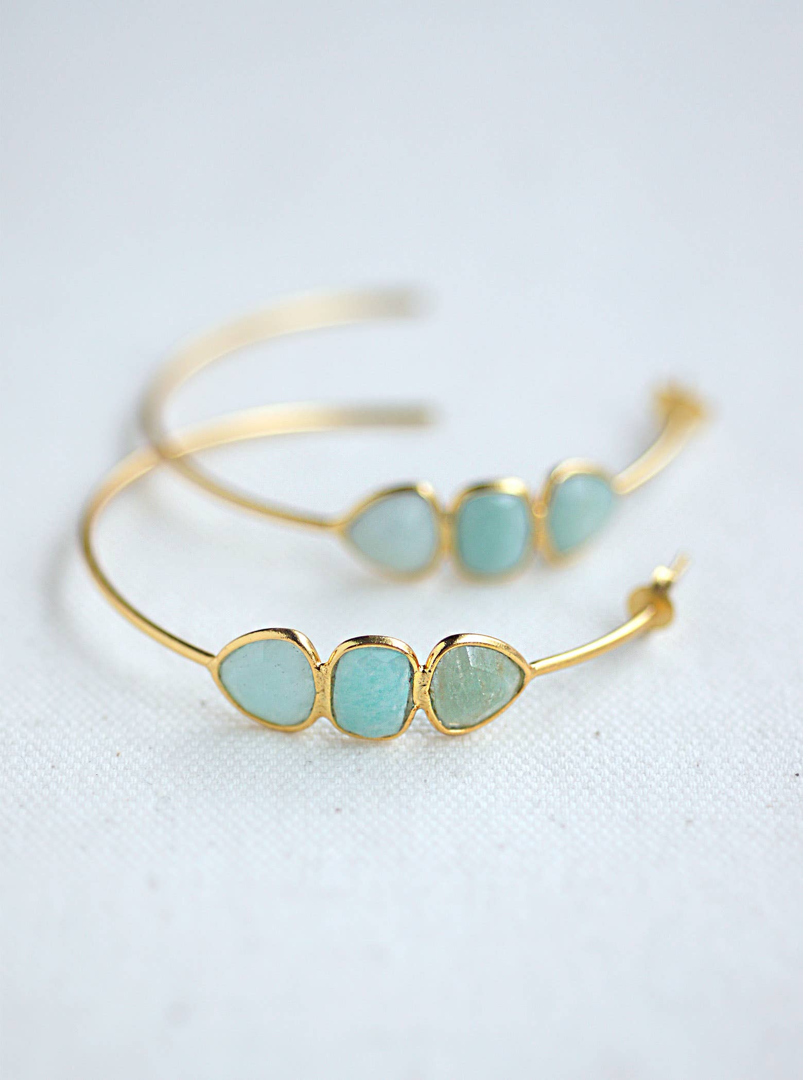 FELIX Z DESIGNS - Wholesale Hoop Earrings - 925 Silver, 3 stones hoop earrings3