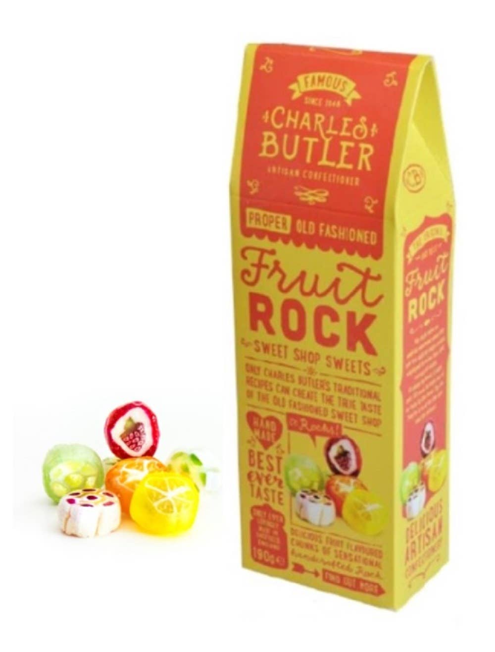 Charles Butler – wholesale Boiled sweets – Charles Butler Fruit Rock 190g2