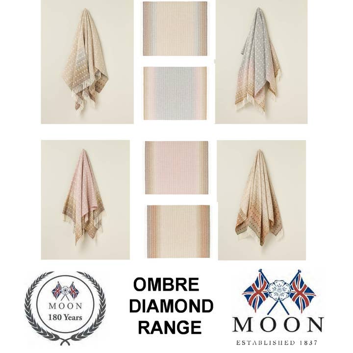 Bronte Moon - Wholesale Throw Blanket - Ombre Diamond Range - 100% British Wool - Made in England11