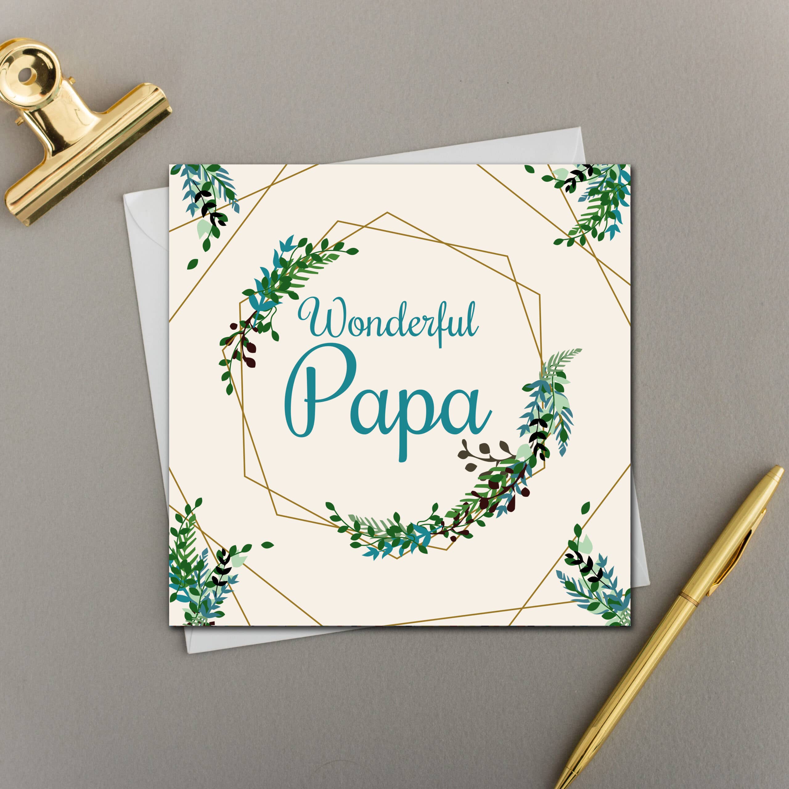 Eastern Print Studio – wholesale Father’s Day card – x6 Papa | Hexagon Collection0