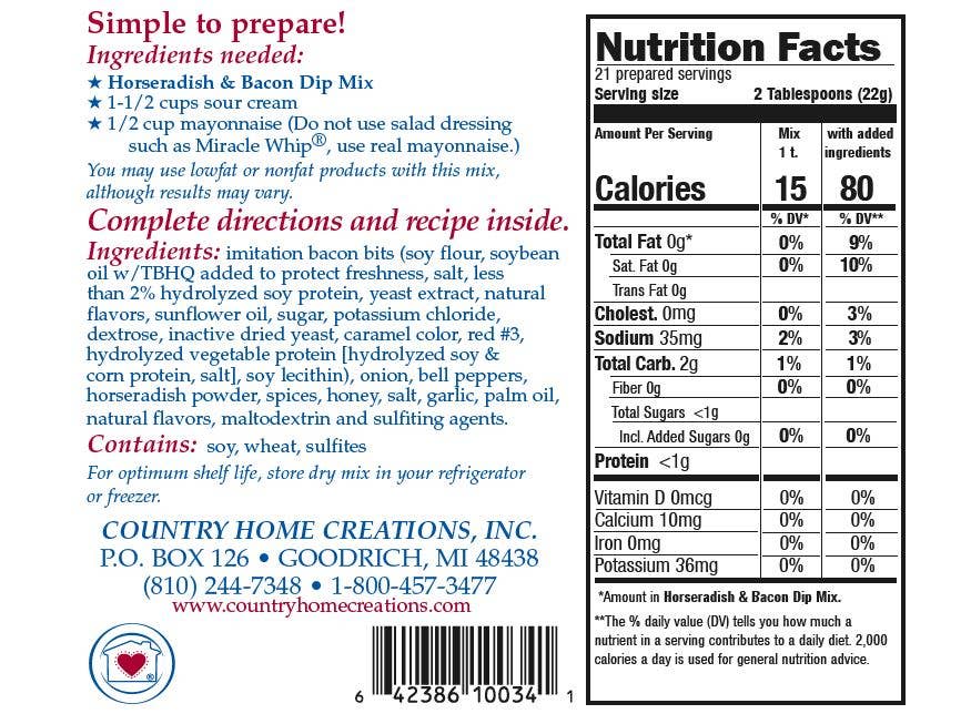 Country Home Creations - Wholesale Dip - Horseradish Bacon Dip Mix2