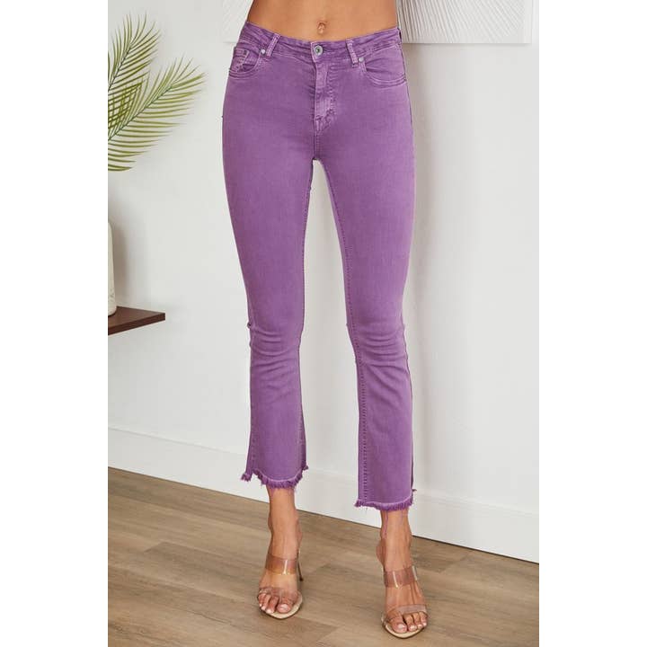 JEANS A ZAMPA IN DENIM GREZZO A GAMBA DRITTA CON ORLO VIVO (6826) per la vendita all'ingrosso da parte di VENTI6