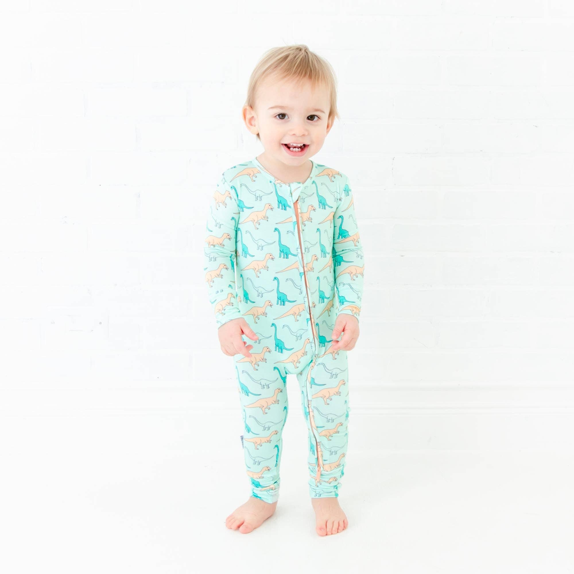 Dreamiere – wholesale Sleepsuit – Baby – Land Before Bedtime Dinosaur Baby Bamboo Pajamas Convertible Footie - Jurassic Jungle2