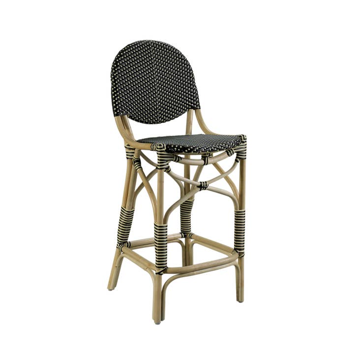 Padma's Plantation - Wholesale Stool - French Bistro Barstool - Black/beige