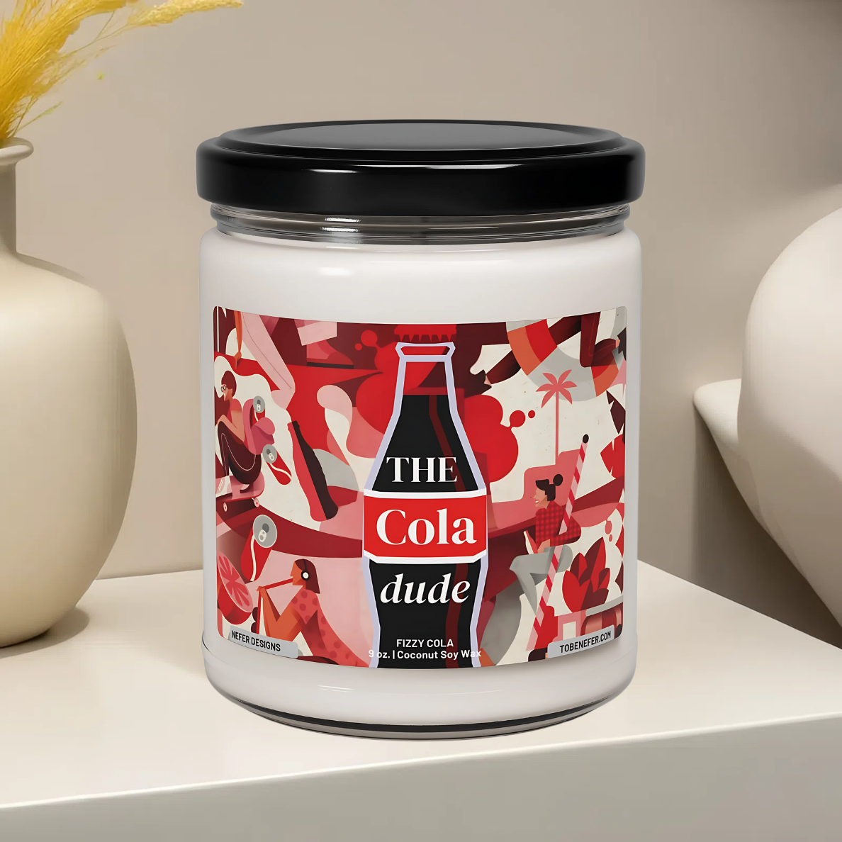 Nefer Designer Candles & Home Decor - Wholesale Jar/Filled Candle - The Cola Dude | Hand Poured 9 oz Soda Pop Soy Candle4