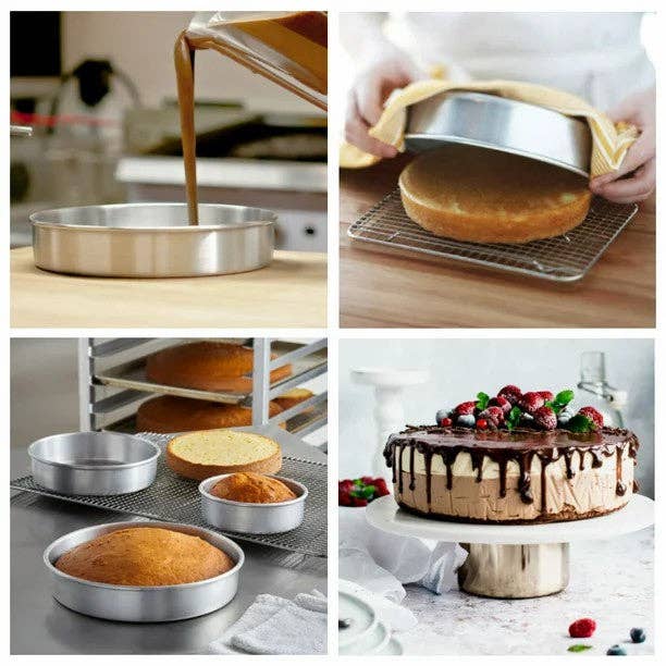 Hakan - Wholesale Serving tray - Baking Round Tray for Cake and Pie, 3 Pcs, Nonstick Set 11"-1
