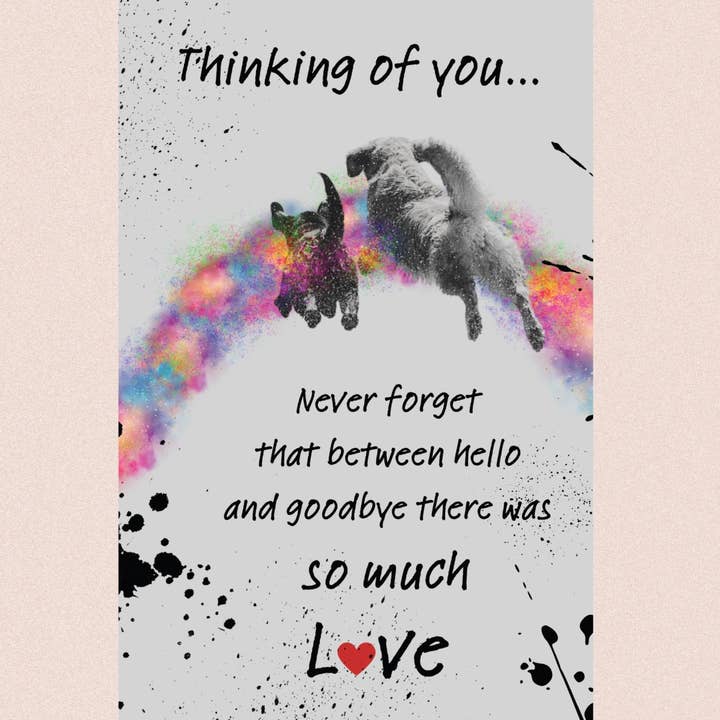 purrPETuallove - Wholesale Sympathy Card - Rainbow Bridge - Sympathy