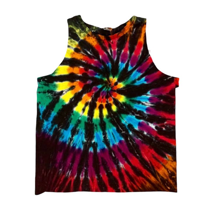 Black Rainbow Spiral Tank #4 for wholesale by Colors of Love on Haight