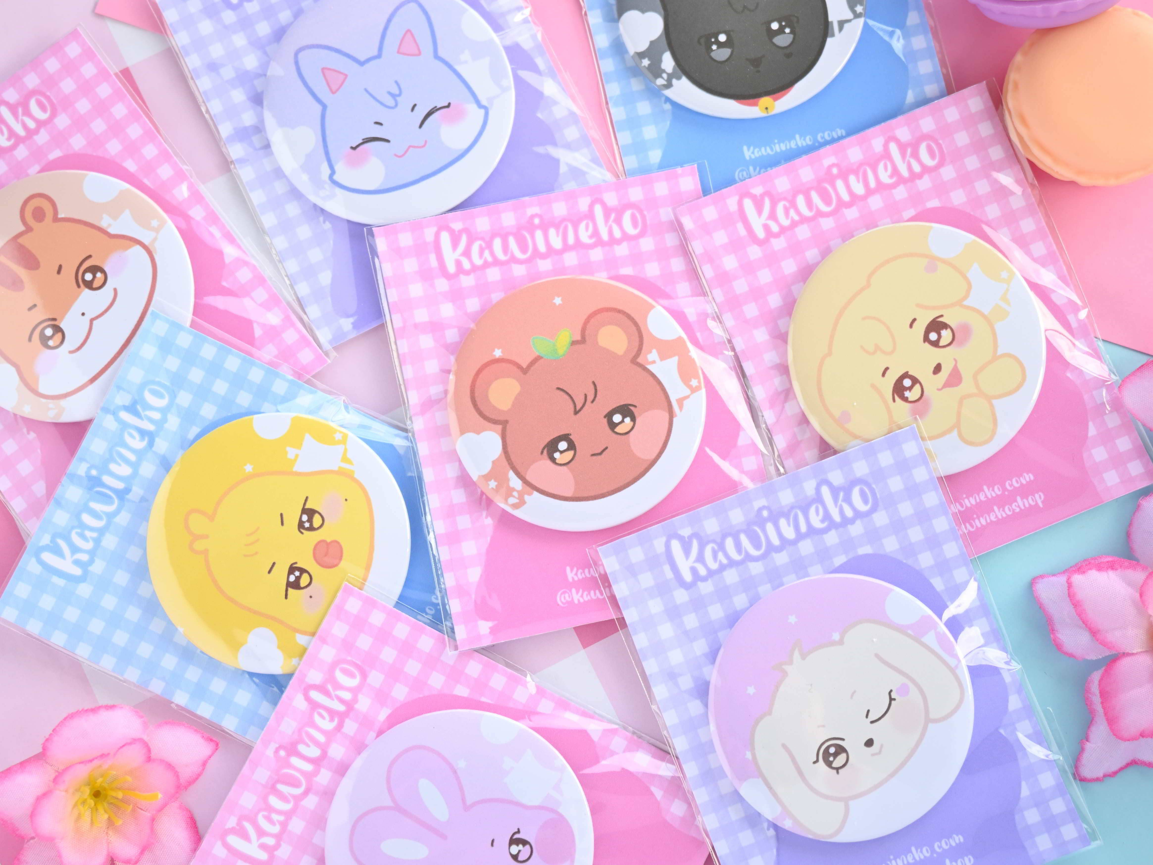 Kawineko - Vente Épinglettes/boutons - Animaux de dessin animé Aniteez boutons kpop mignons marchandises pirate6