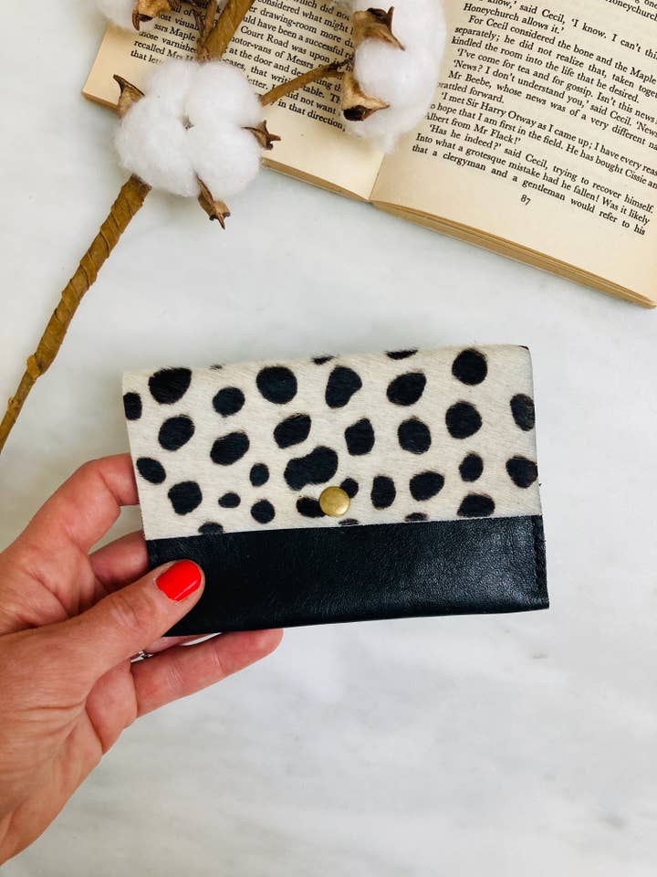 Leather Patchwork Card And Coin Wallet for wholesale by Moco Handmade