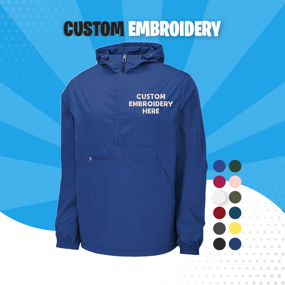 TSS Printing - Wholesale Athletic Jacket - Men's - Men's Embroidered Packable Anorak - Your Logo Embroider2
