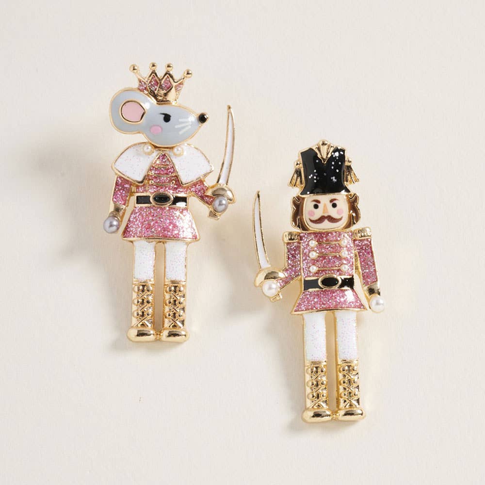 Sensibling Corp. - Wholesale Stud/Post Earrings - Holiday Mismatch Mouse King Nutcracker Earrings4