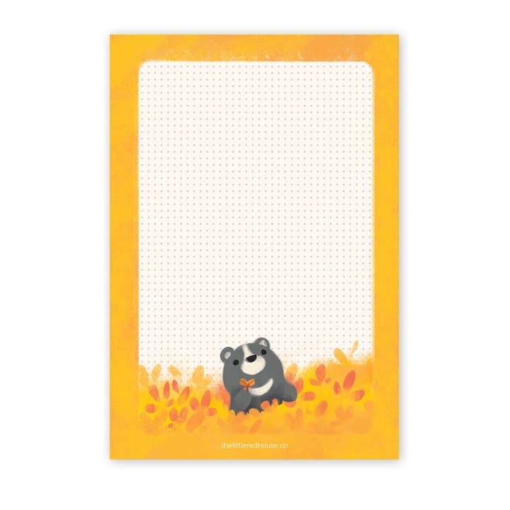 The Little Red House - Wholesale Notepad - Dot Grid Harvest Bear Notepad0