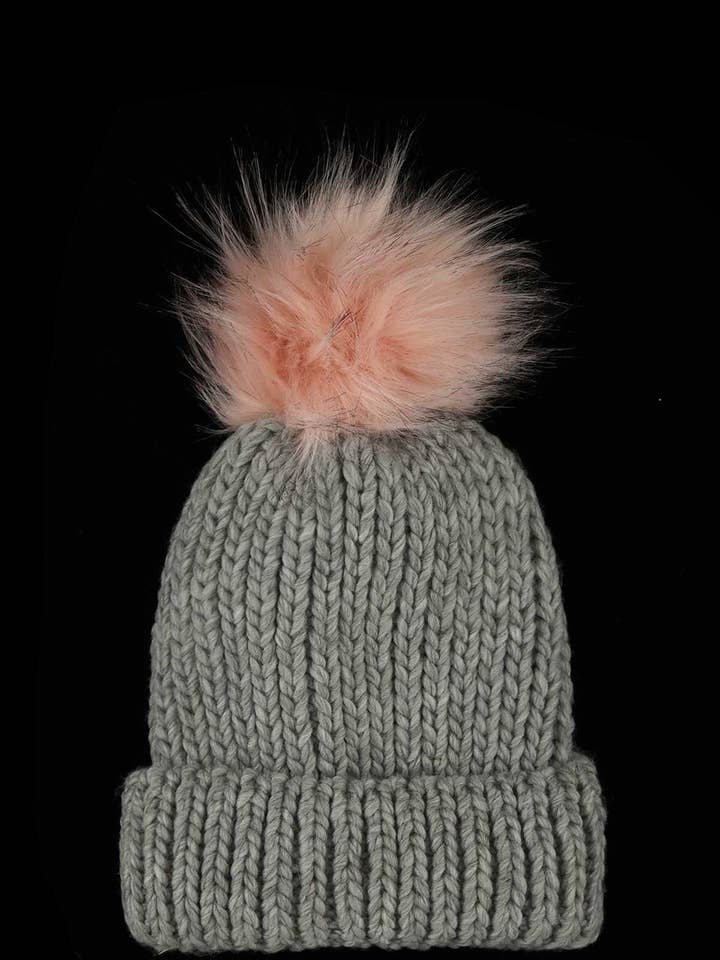 BASIC KNIT CUFFED POM BEANIE FSBB0282FD for wholesale by anbfashion