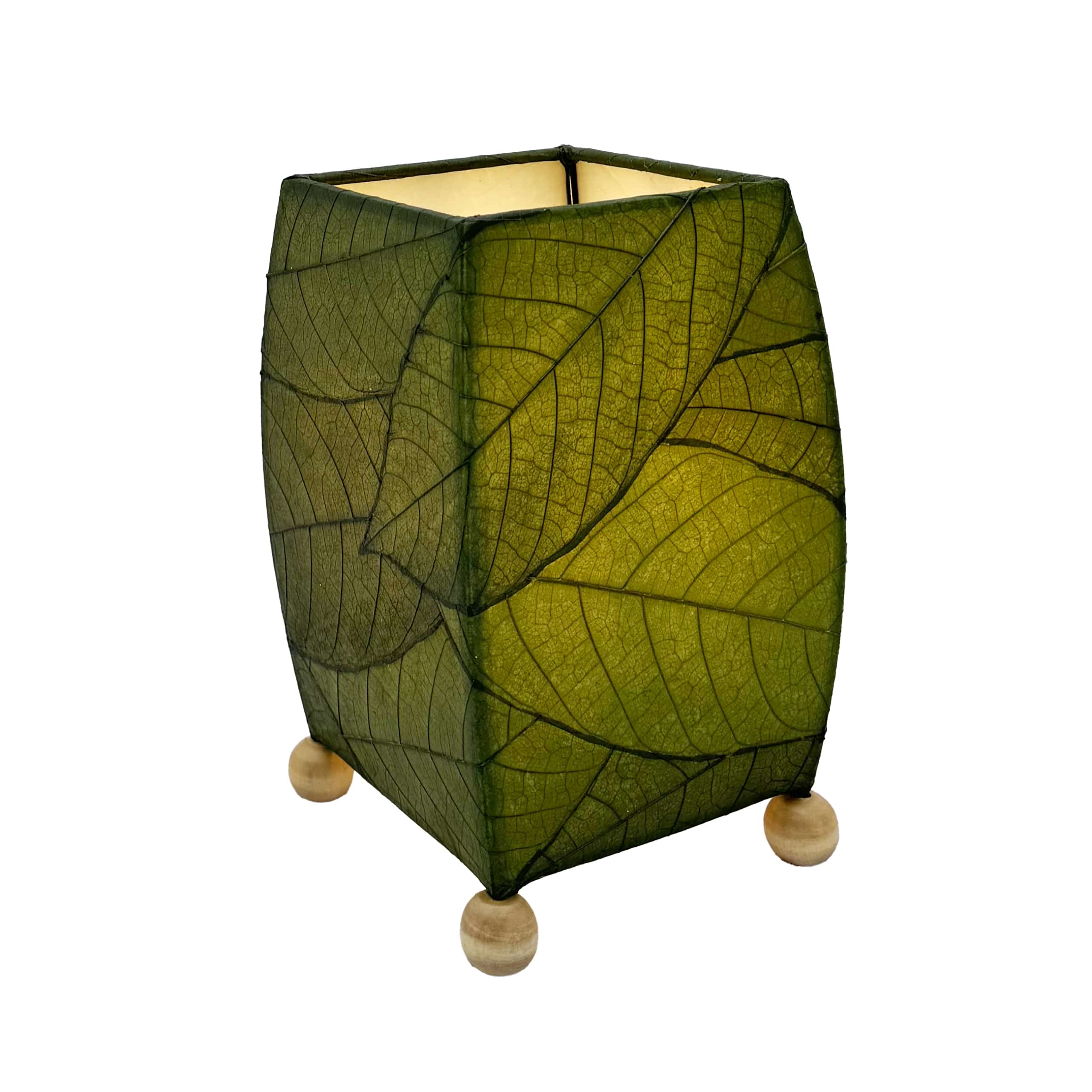 Eangee Home Design - Wholesale Accent/Desk Lamp - Mini Square Cocoa Leaf Lamp Green, Shade Real Leaves2