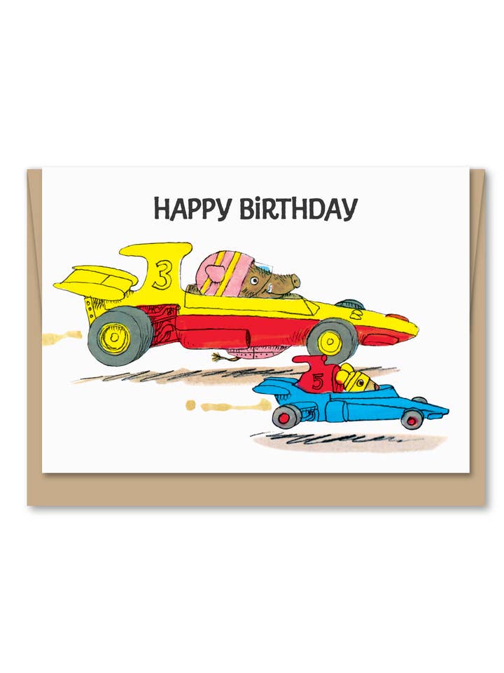 Mini Racing Birthday | Enclosure-sized Birthday Card for wholesale by Maginating