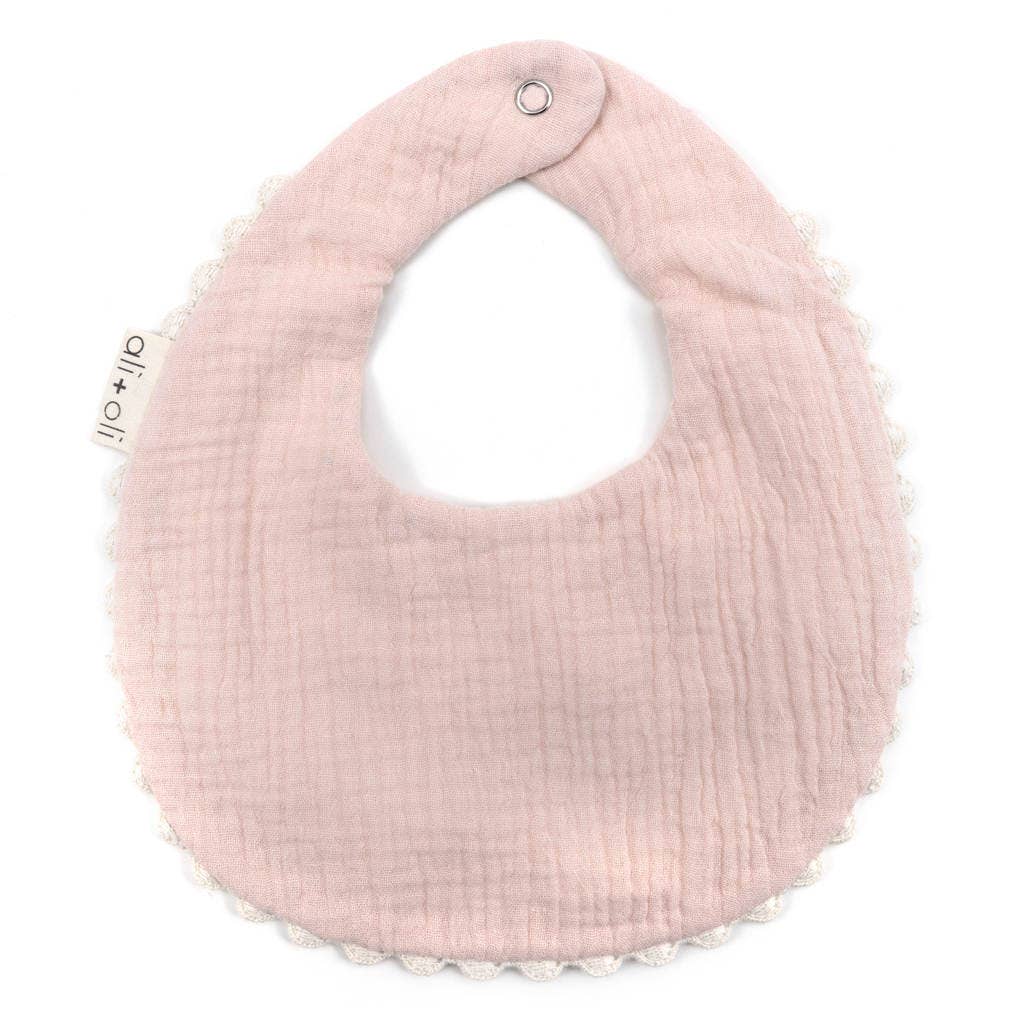 Ali+Oli - Wholesale Baby Bib - Baby - Muslin Cotton Baby Bib Double Sided (Pink/Flowers)5