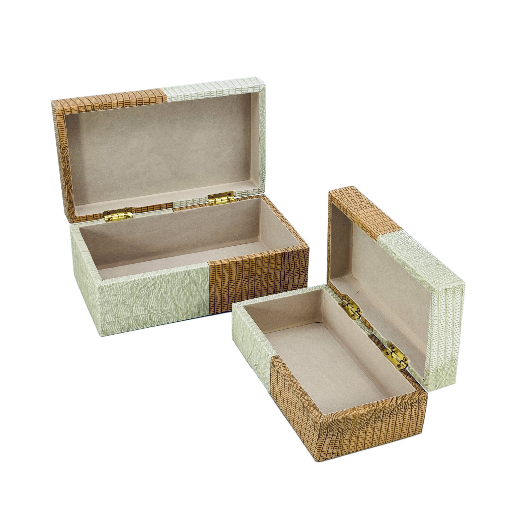 Galt International Company - Vente Boîtes décoratives - Coffret décoratif bicolore en cuir végétalien27