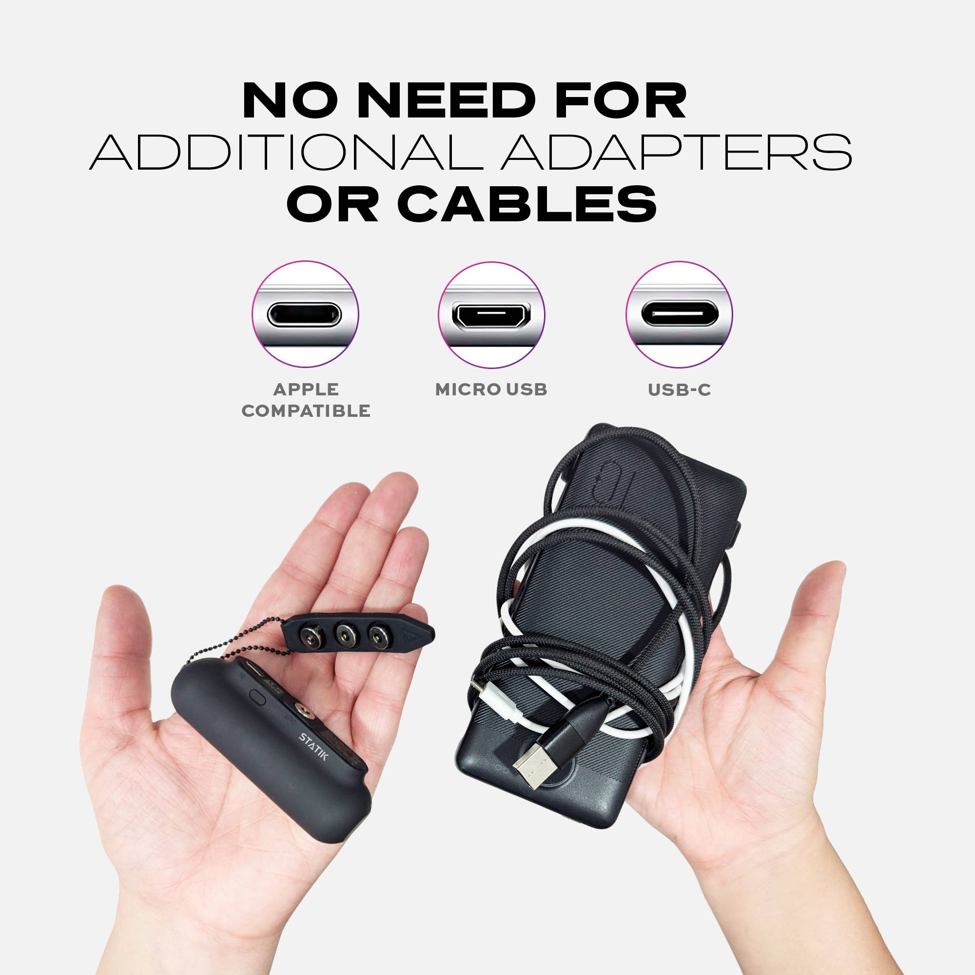 KeySmart / STATIK - Vente Chargeurs portables - Banque d'alimentation universelle Snap-N-Charge4