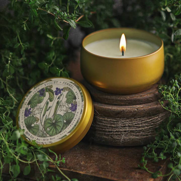 BOTANICA | Violetta selvatica+Finocchio | Latta 8oz per la vendita all'ingrosso da parte di L'apothicaire Co.