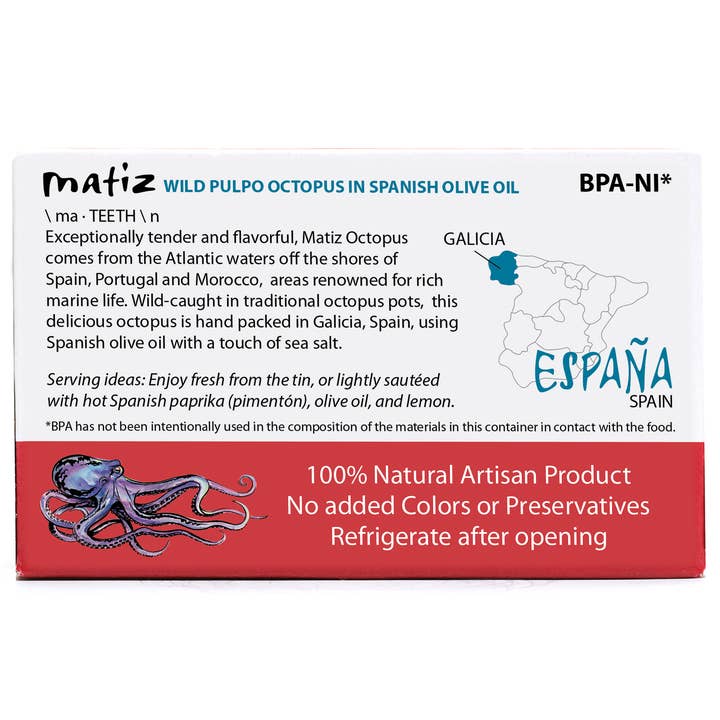 Matiz - Wholesale Tinned Fish - Matiz Pulpo in Olive Oil - 4.2oz Tin