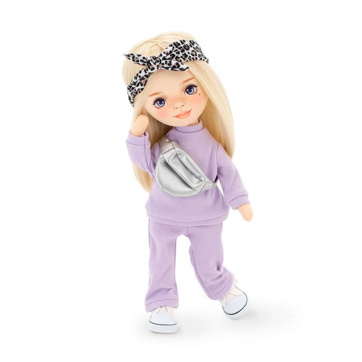 Orange Toys - Wholesale Doll - Kids - Mia Doll With A Purple Tracksuit - 32Cm