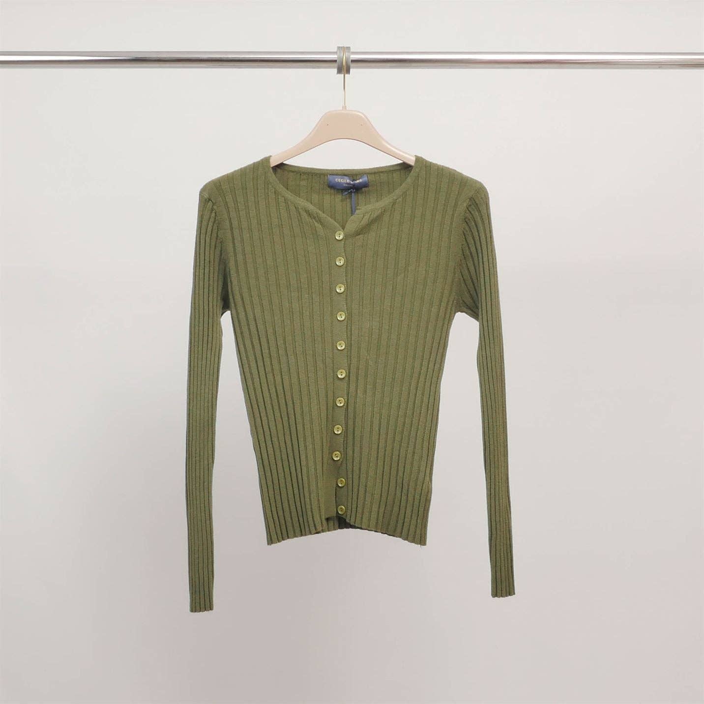 Cecile Wang – wholesale Cardigan – Women’s – Fitted ribbed cardigan in fine knit DSY95825