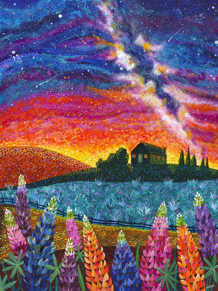 Lupine Milky Way - print for wholesale by Julene Ewert