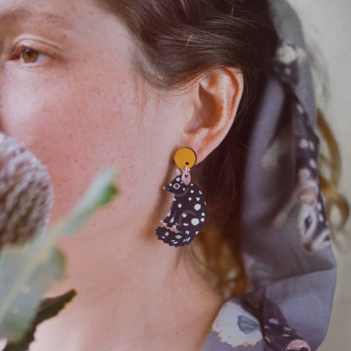 Pixie Nut & Co. - Wholesale Dangle Earrings - Eastern Quoll Australian Animal Earrings2
