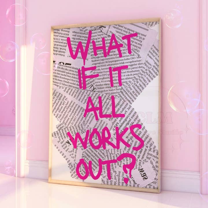 What If It All Works Out Trendy Retro Newspaper Print for wholesale by CLM Creative Studio