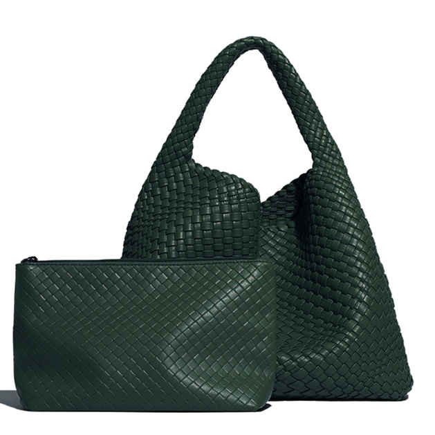 PEACH ACCESSORIES - Wholesale Top Handle Bag - Women's - Large Weave Two in One Handbags B168313