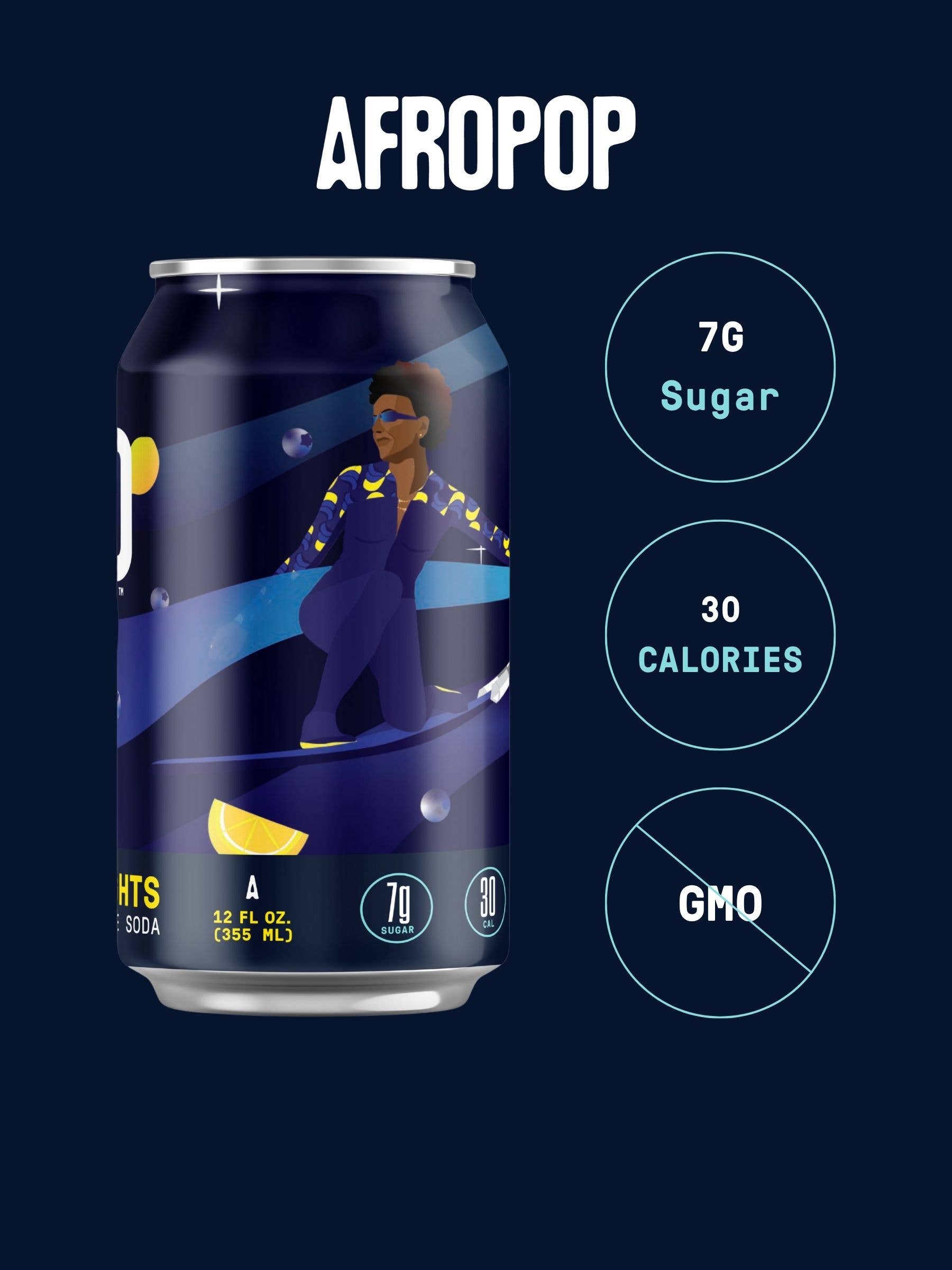 AFROPOP - Wholesale Soda/Carbonated Drink - Summer Nights: Blueberry Lemonade Soda1