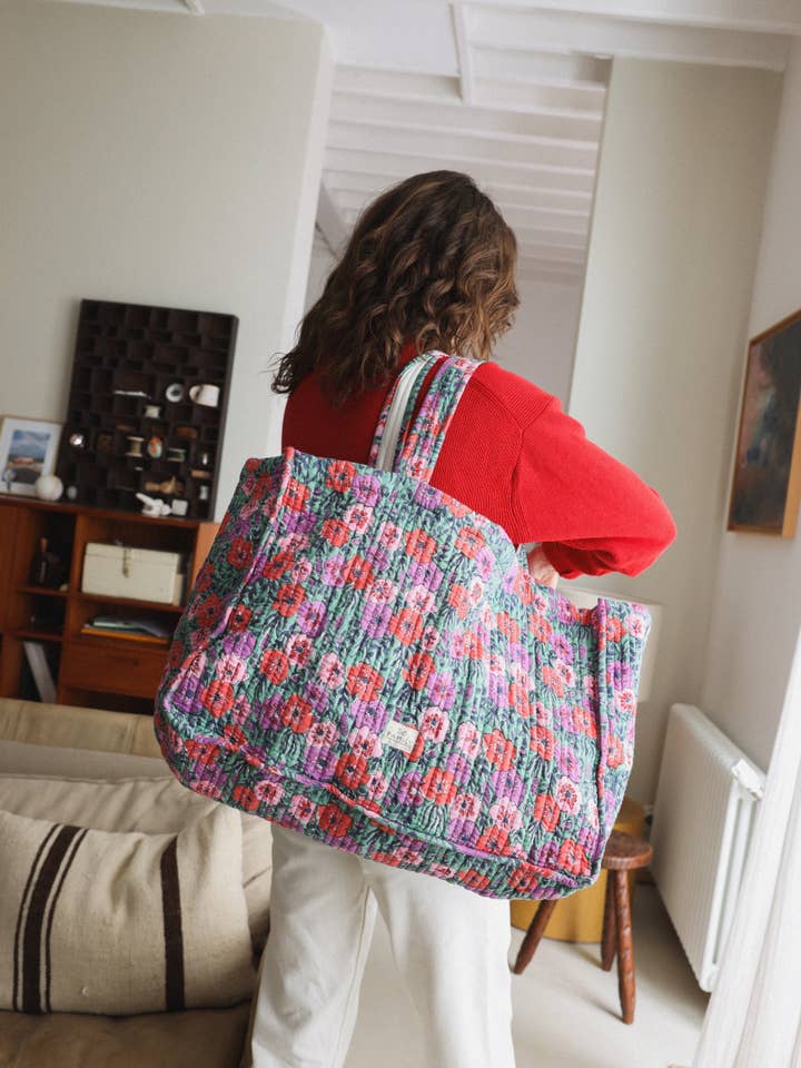 Green Indore tote bag for wholesale by SO FAMILY