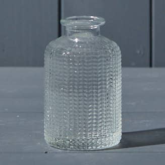 Klare Glasflasche mit Dellen für den Großhandel von Satchville