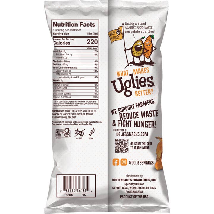 Uglies Kettle Chips - Wholesale Chips - Uglies 1.5oz Sweets Kettle Cooked Sweet Potato Chips