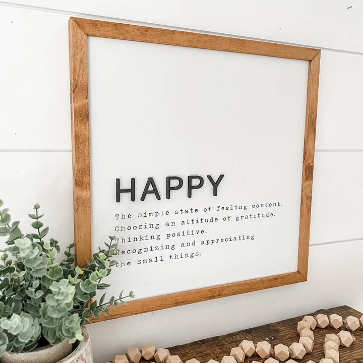 WillowBee Signs & Designs - Wholesale Sign - Happy Definition Sign