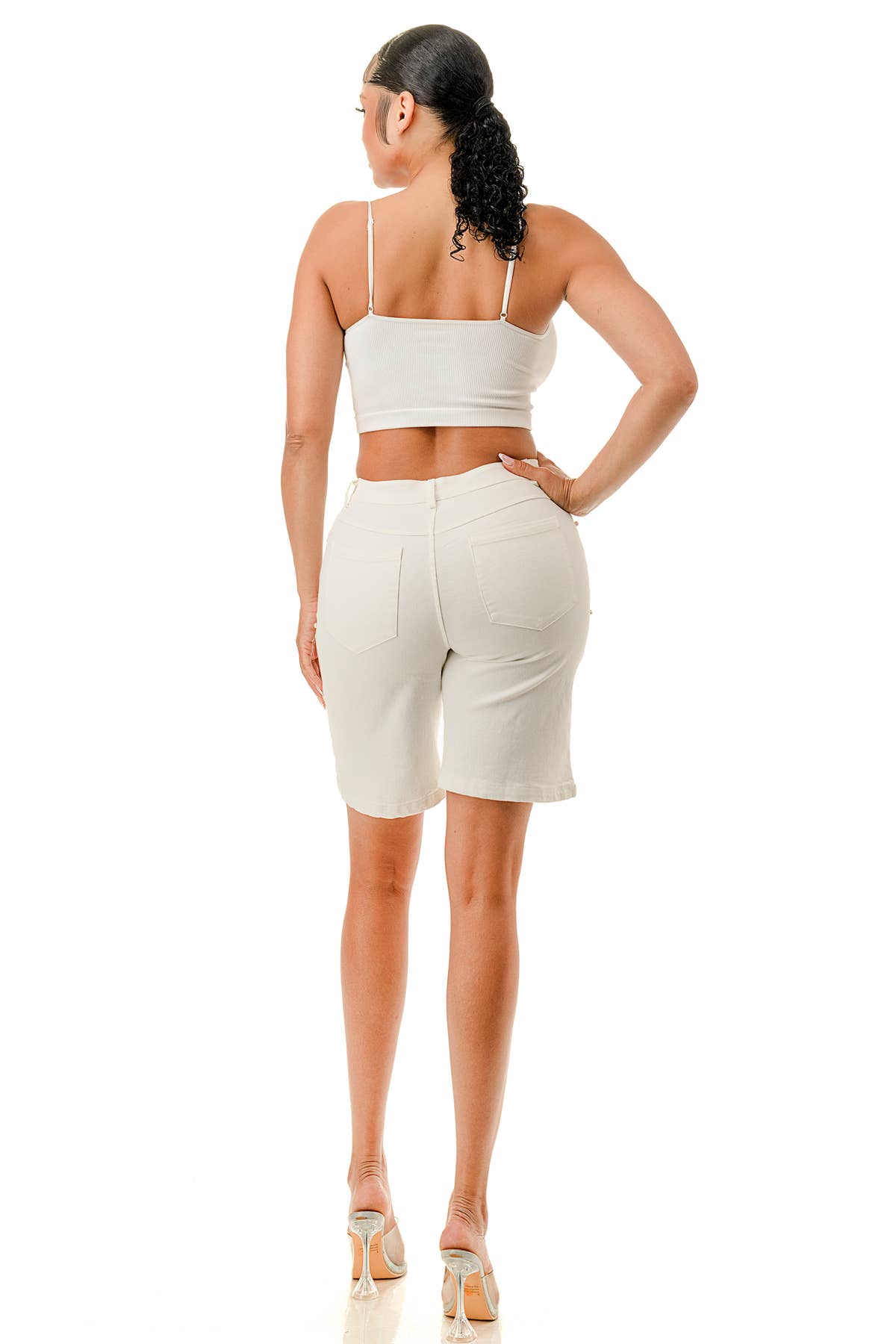 SALT - Vendita all'ingrosso Jeans - Donna - (SP3953) Shorts con Perle Intagliate Decorate13