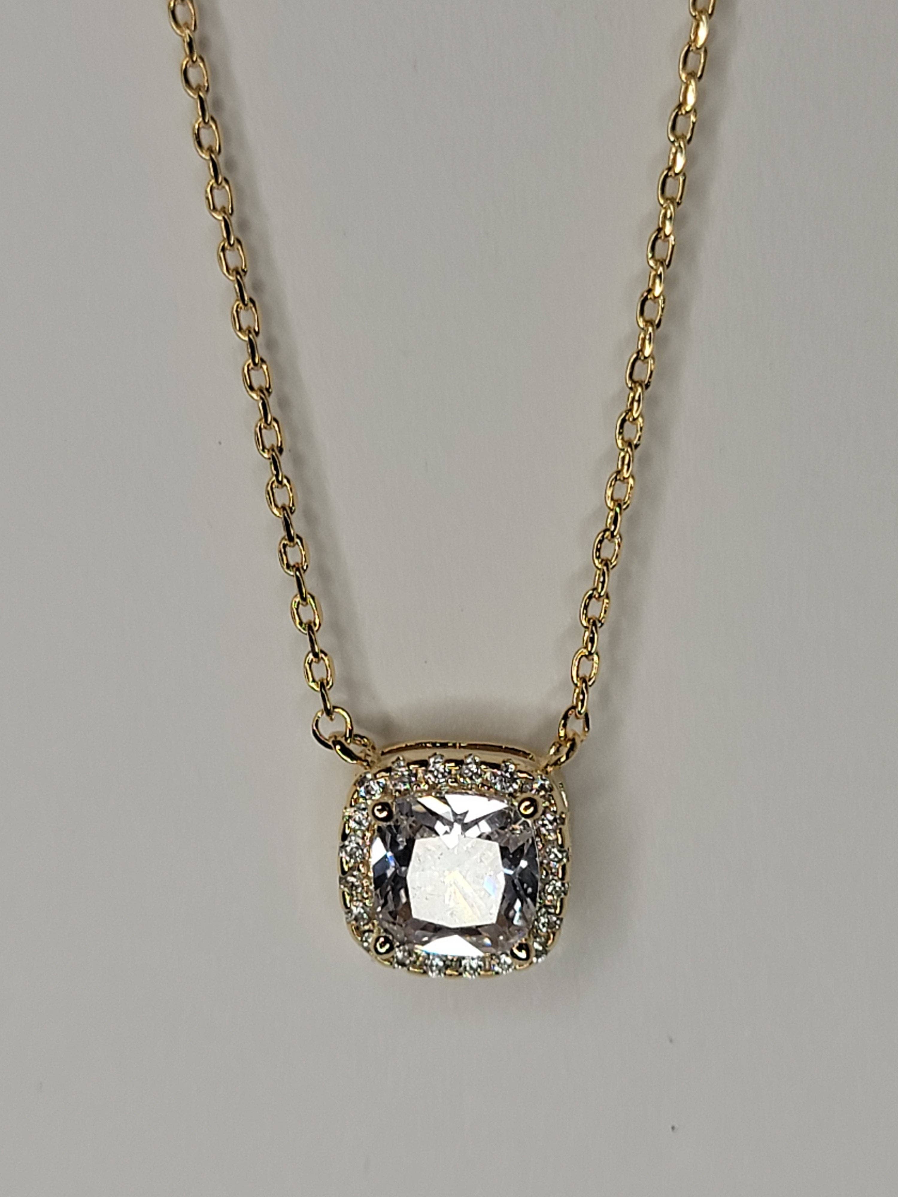 BETTYOH INC – Colar pingente/pendente por atacado – Colar de Baguete Quadrada Zircónia Cúbica2