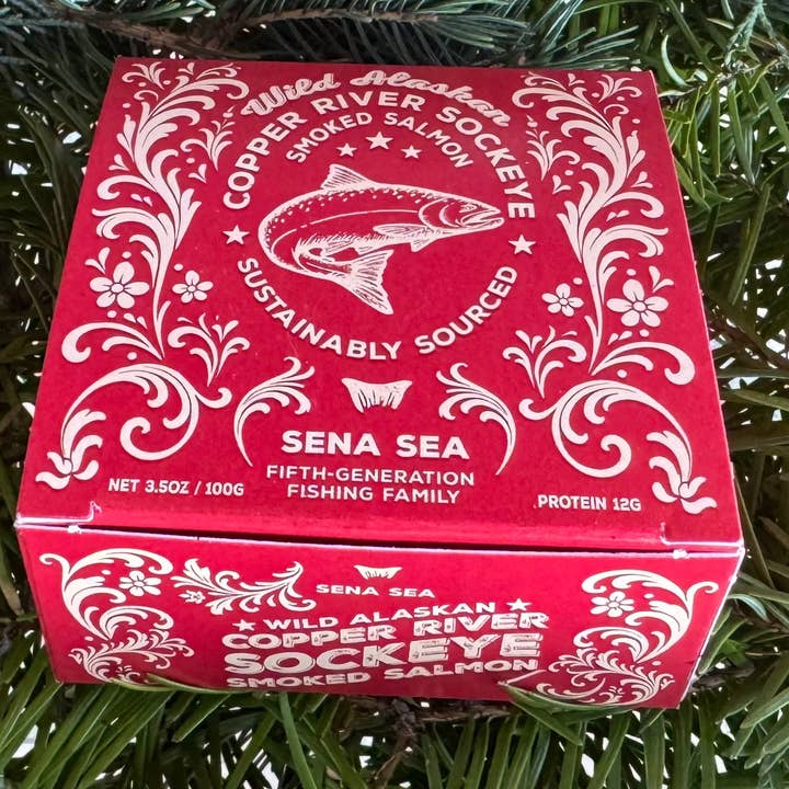 Smoked Salmon Tins, Copper River Sockeye for wholesale by Sena Sea Seafoods